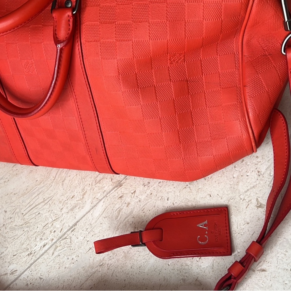 Authentic Louis Vuitton Duffle red/orange duffle - Picture 3 of 8